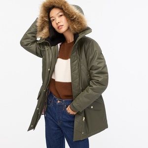 J. Crew Olive Perfect Winter Parka Coat XS